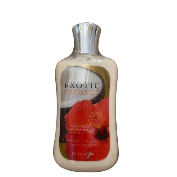NEW Bath & Body Works Exotic Coconut Body Lotion 8 Fl Oz With Aloe & Vitamin E - Picture 1 of 6
